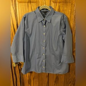 Lands End Broadcloth Blue shirt size 18